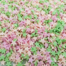 Посыпка фимо конфетти Звездочки микс зелено-розовые