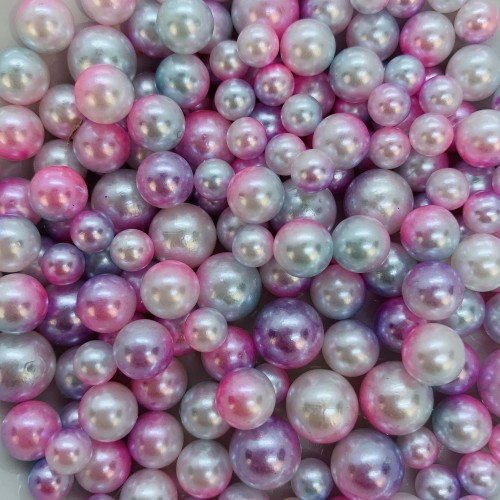 Жемчужины микс розово-голубой  для украшения слаймов (20 грамм)